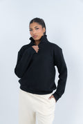 Oversize Quarter-Zip black